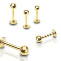 Surgical Steel Gold Plated Flat Back Cartilage Helix Tragus Monroe Ball End Ring