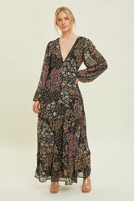 Floral Long Sleeve Maxi Dress