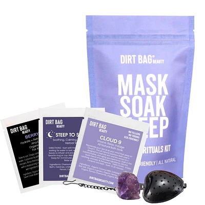 Self-Care Gift Set-Facial Mask, Bath, Tea, Infuser, Amethyst