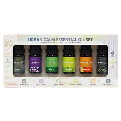 Urban Calm Essential Oil Set With Hemp Oil