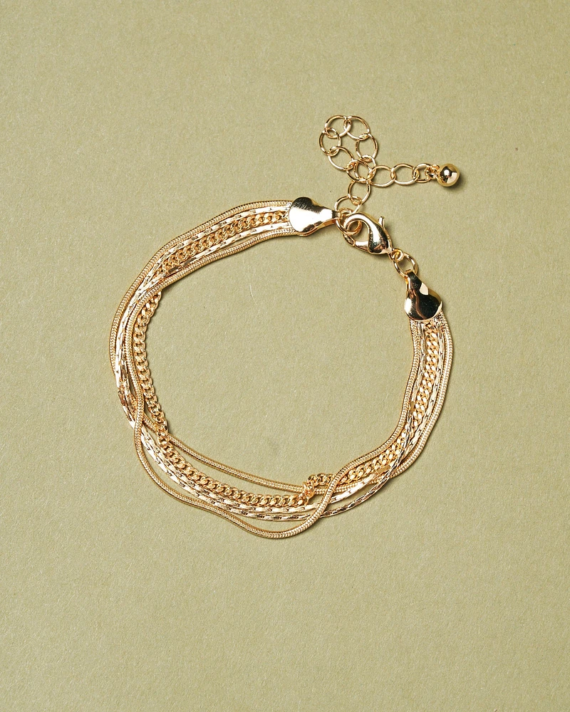 18K Plated Five Lines Bracelet