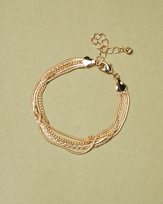 18K Plated Five Lines Bracelet