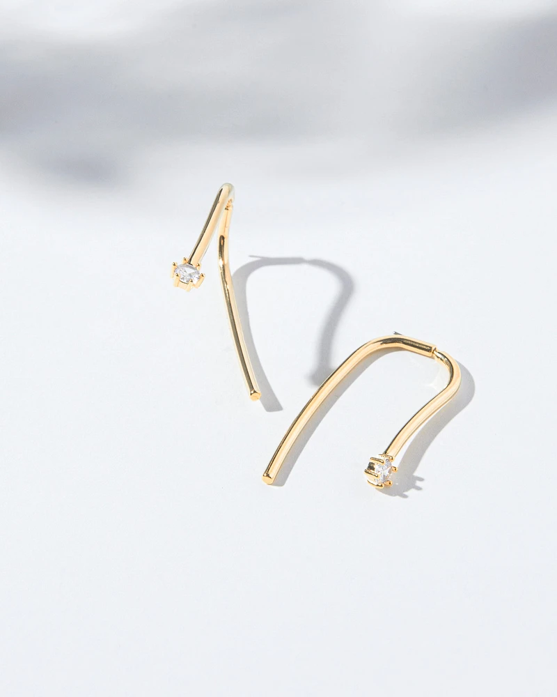 18K Plated Lightning Earrings