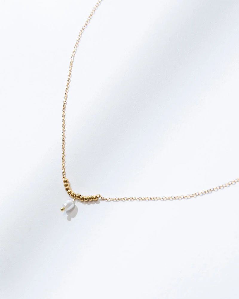 18K Plated Tiny Perlita Necklace