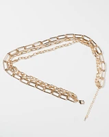 14K Plated Triple Linked Necklace