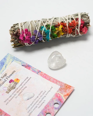 Mixed Flowers Sage Smudge Kit