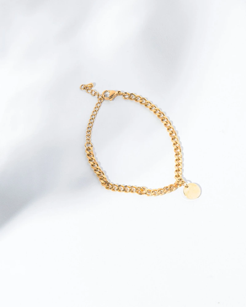 14K Plated Medallion Bracelet