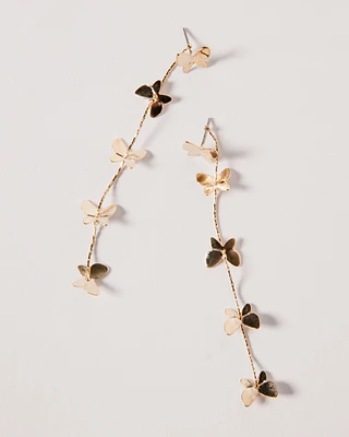 14K Plated Dangling Butterflies Earrings