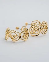 20K Plated Abstract Flower Hoops