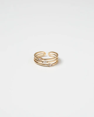 14K Plated Trinity Ring