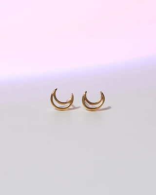 Hollow Moon Post Earring