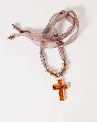 Brown Cross Choker