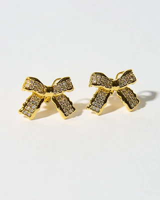 18K Plated Bow Era Earrings