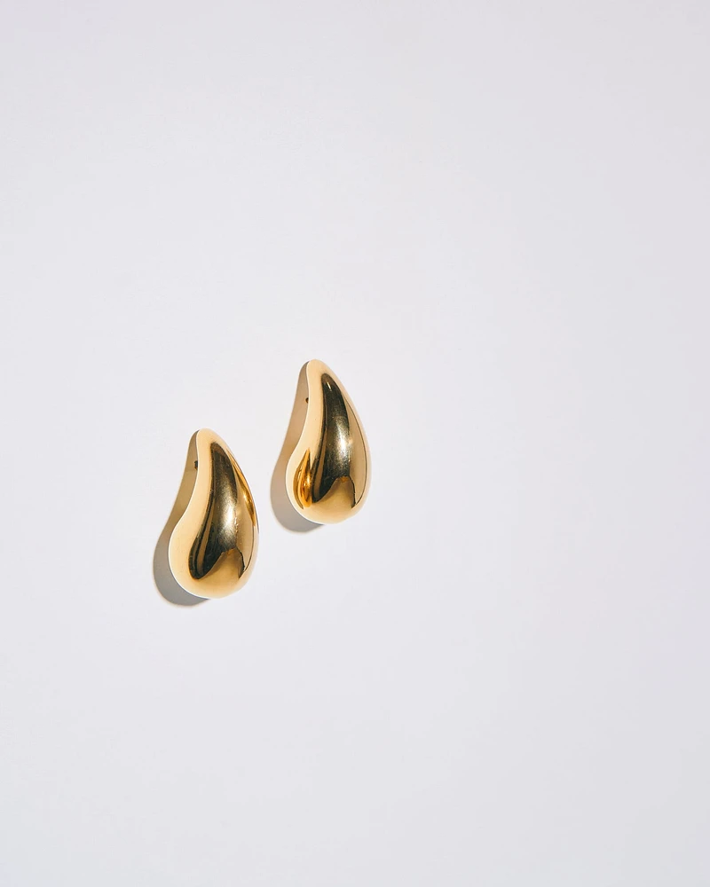 18K Plated Drop Big Earrings