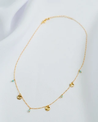18K Plated The S Stone Necklace