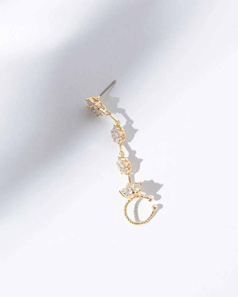 16K Plated Cherry Blossom Ear Cuff