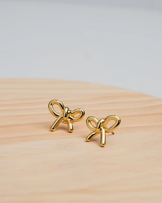 20K Plated Classy Bow Earrings