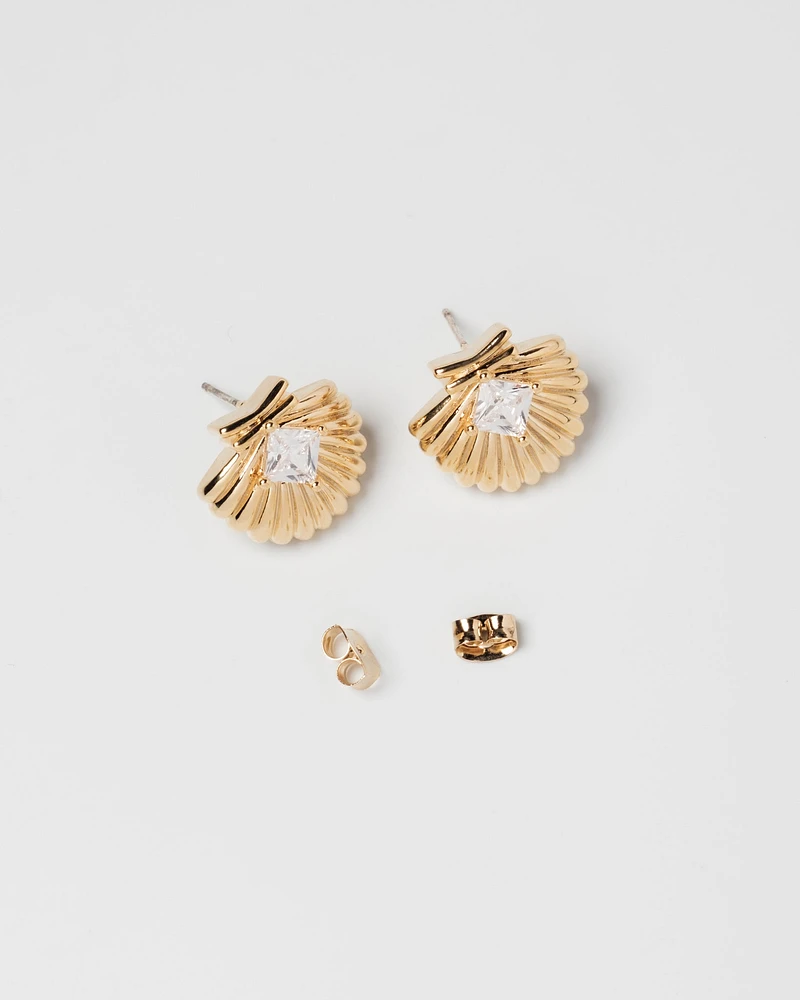 18K Plated Fancy Shell Earring