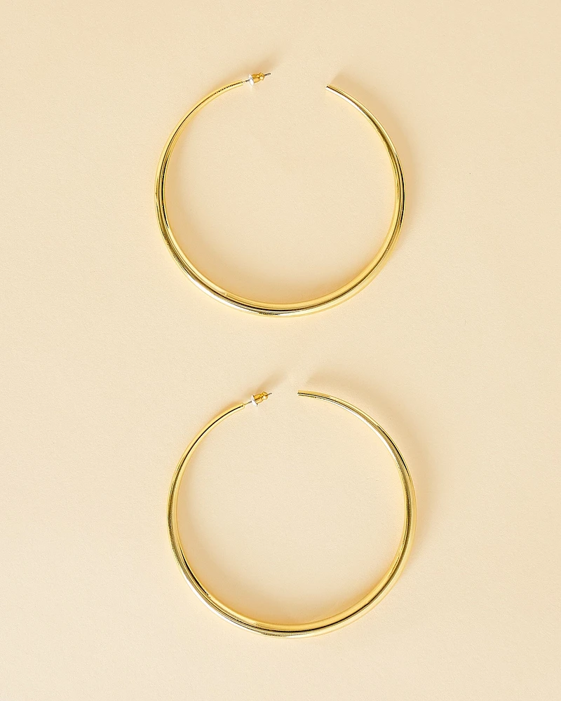 16K Plated Esmeralda Princess Hoops