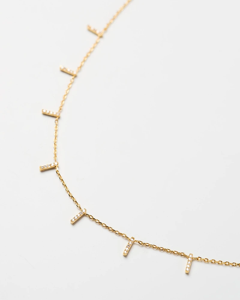 16K Plated Classy Stick Necklace