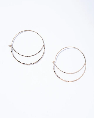 16K Plated Fine Line Hoops