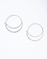 16K Plated Fine Line Hoops