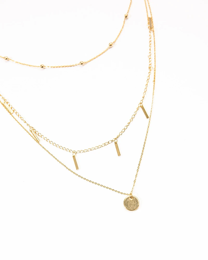 16K Plated Grace Layered Necklace