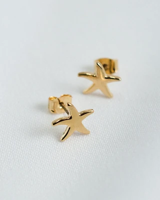 16K Plated Starfish Post Earrings