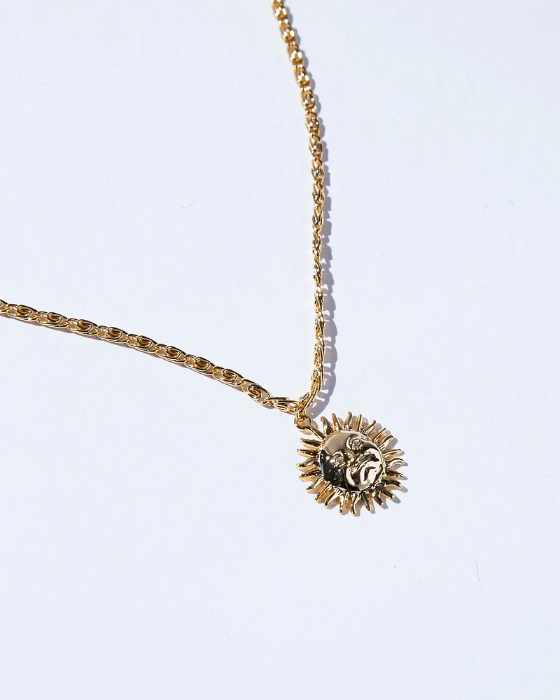 18K Plated Sun Sun Necklace