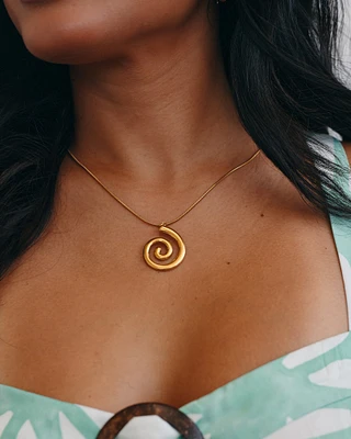18K Plated Swirl Necklace