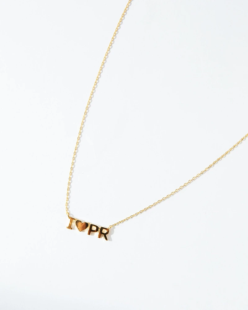 16K Plated I Love PR Necklace