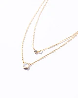 16K Plated Simple Double Layered Necklace