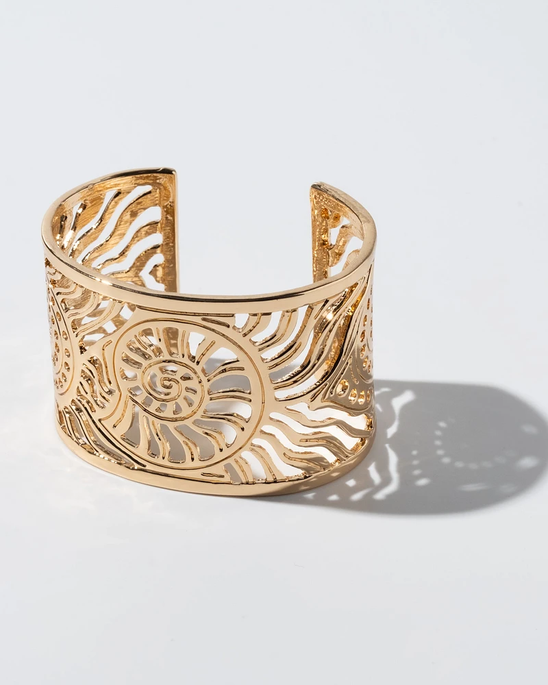 16K Plated Fossil Cuff