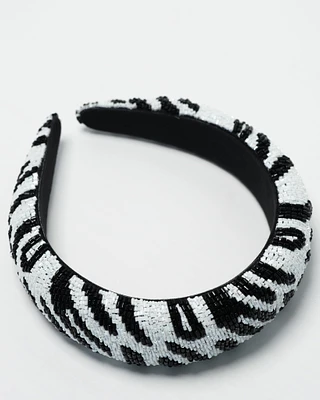 Zebra Beaded Diadem