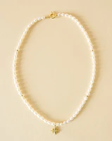 16K Plated Pearl Burst Necklace