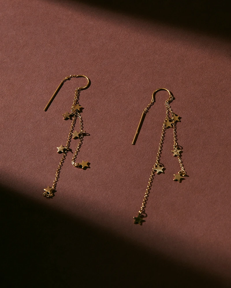 18K Plated Star Bright Earrings