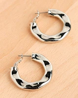 Silver Crushed Hoops