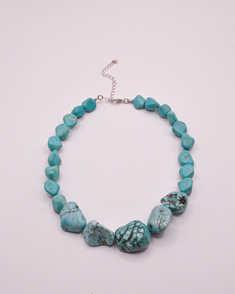 Turquoise Chunky Stone Necklace