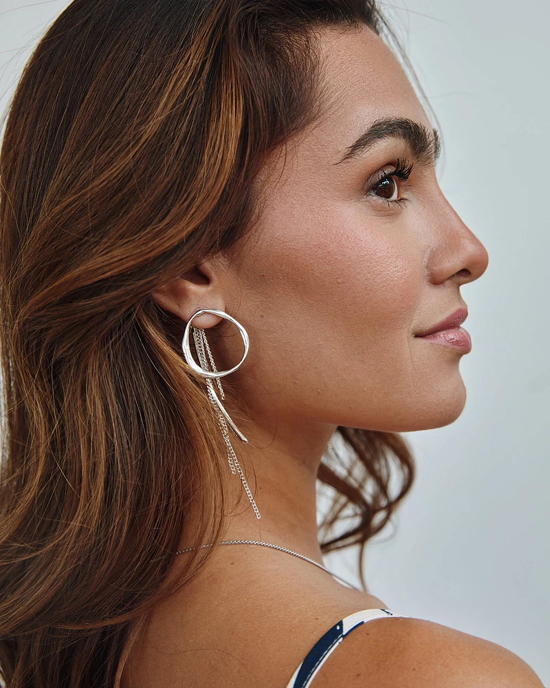 Silver On Silver Earrings
