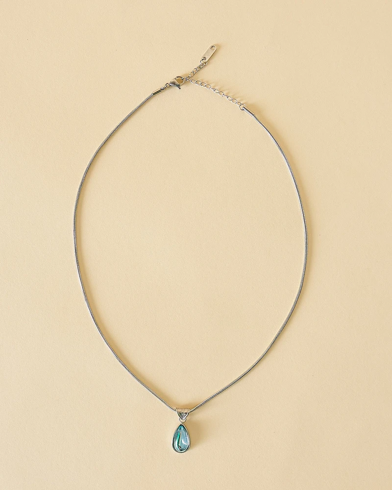 Aqua Drop Necklace