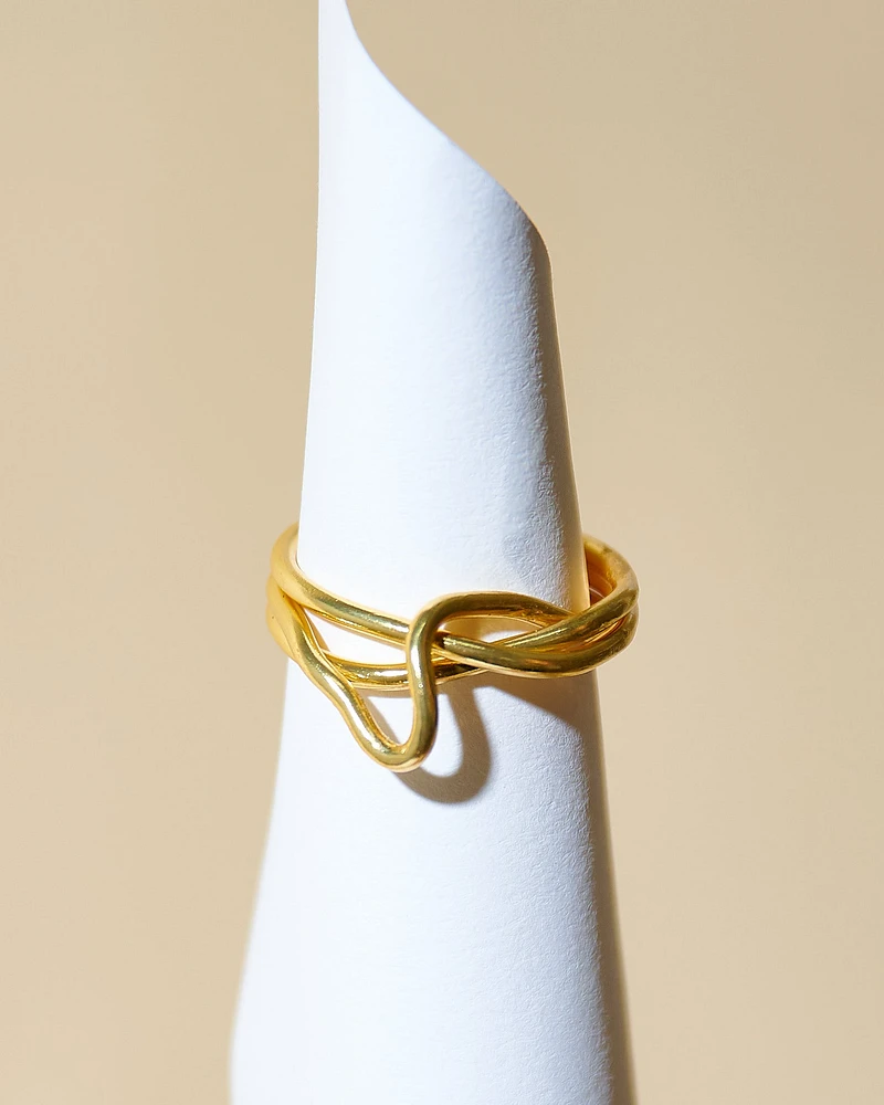 14K Plated Plot Ring
