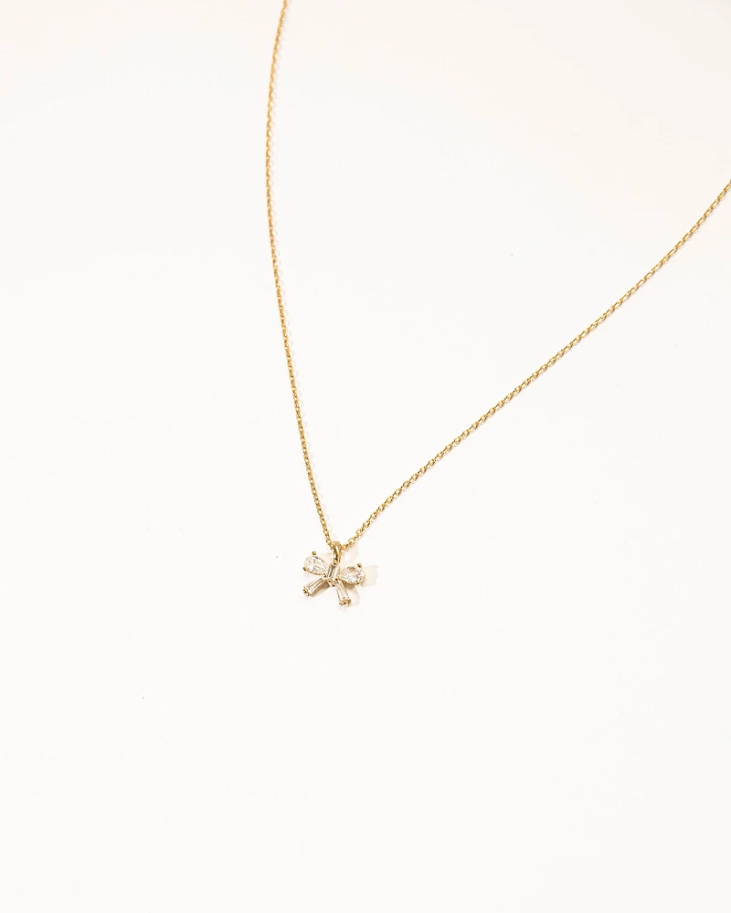 16K Plated Classy Bow Necklace