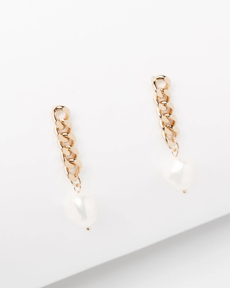 16K Plated Minute Pearl Earring