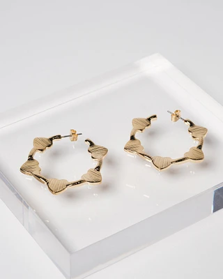 16K Plated Heart Hoops Earrings