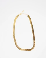 18K Plated Wide Snake Chain Necklace