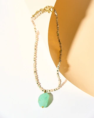 Green Stone Beaded Necklace