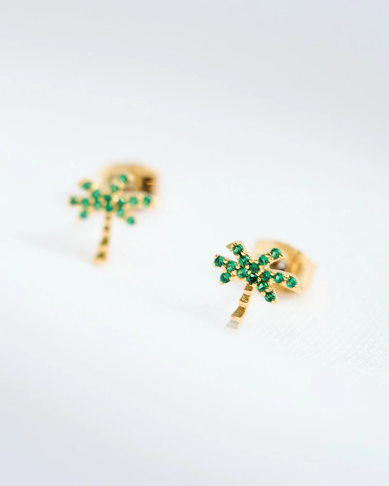 16K Plated Palmita Stud Earrings
