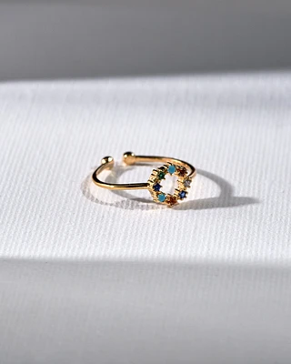 16K Plated Colored Circle Ring