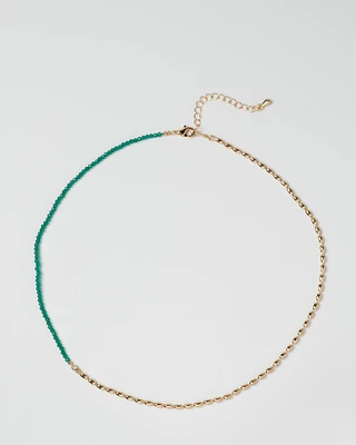 18K Plated Beads + Chain Necklace