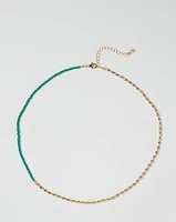 18K Plated Beads + Chain Necklace